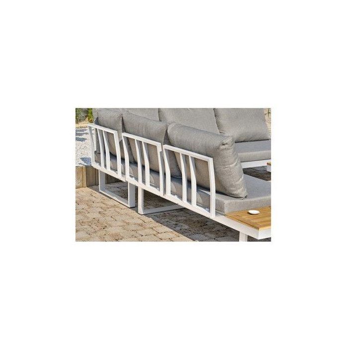 Lage tuinmeubelen - 5-persoons - Wit en acaciahout