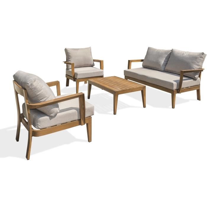 Lage tuinmeubelen- 4-persoons - Hout