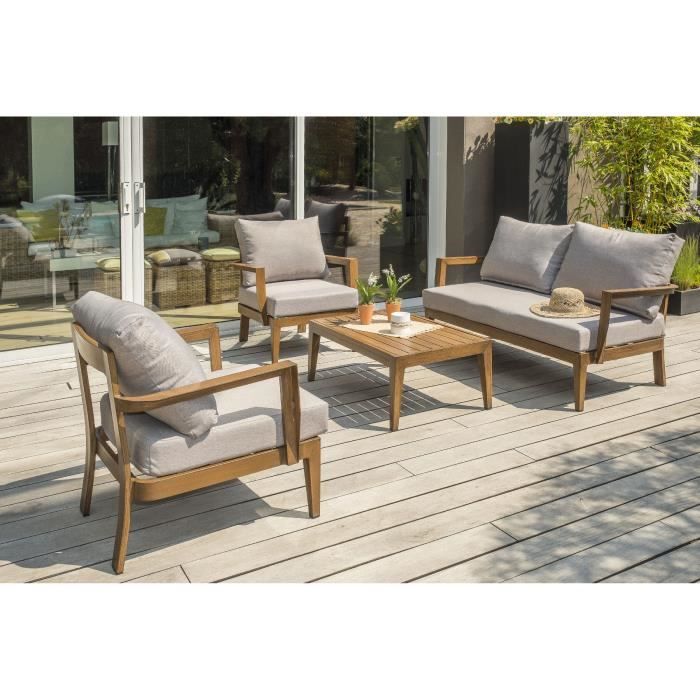 Lage tuinmeubelen- 4-persoons - Hout