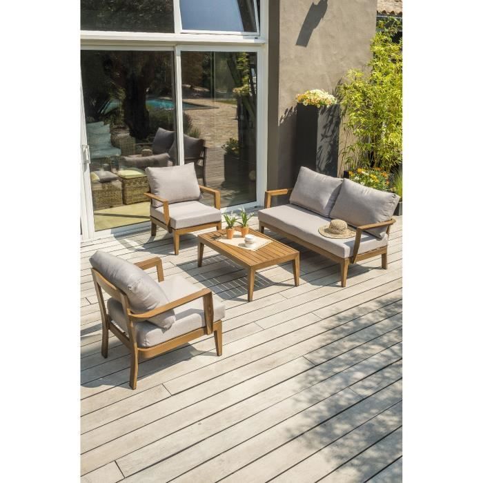 Lage tuinmeubelen- 4-persoons - Hout