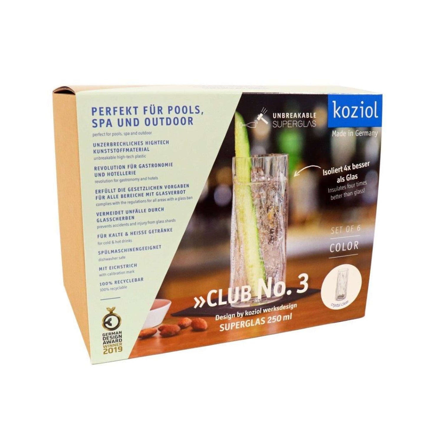 Longdrinkglazen 250 ml (Set van 6) - Stijlvol en Onbreekbaar