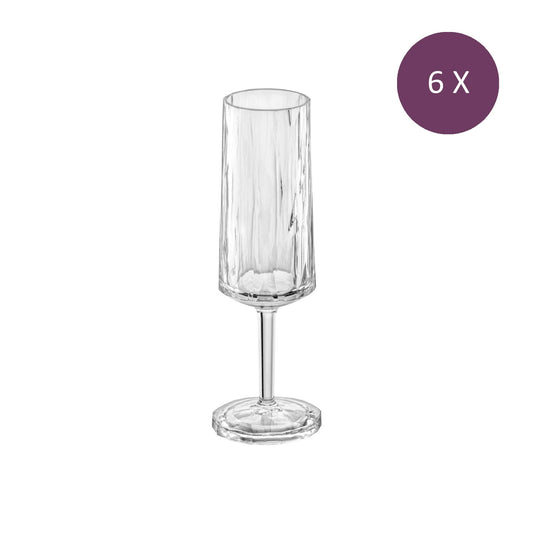 Champagneflûtes 100 ml (Set van 6) - Licht, Sterk en Feestelijk