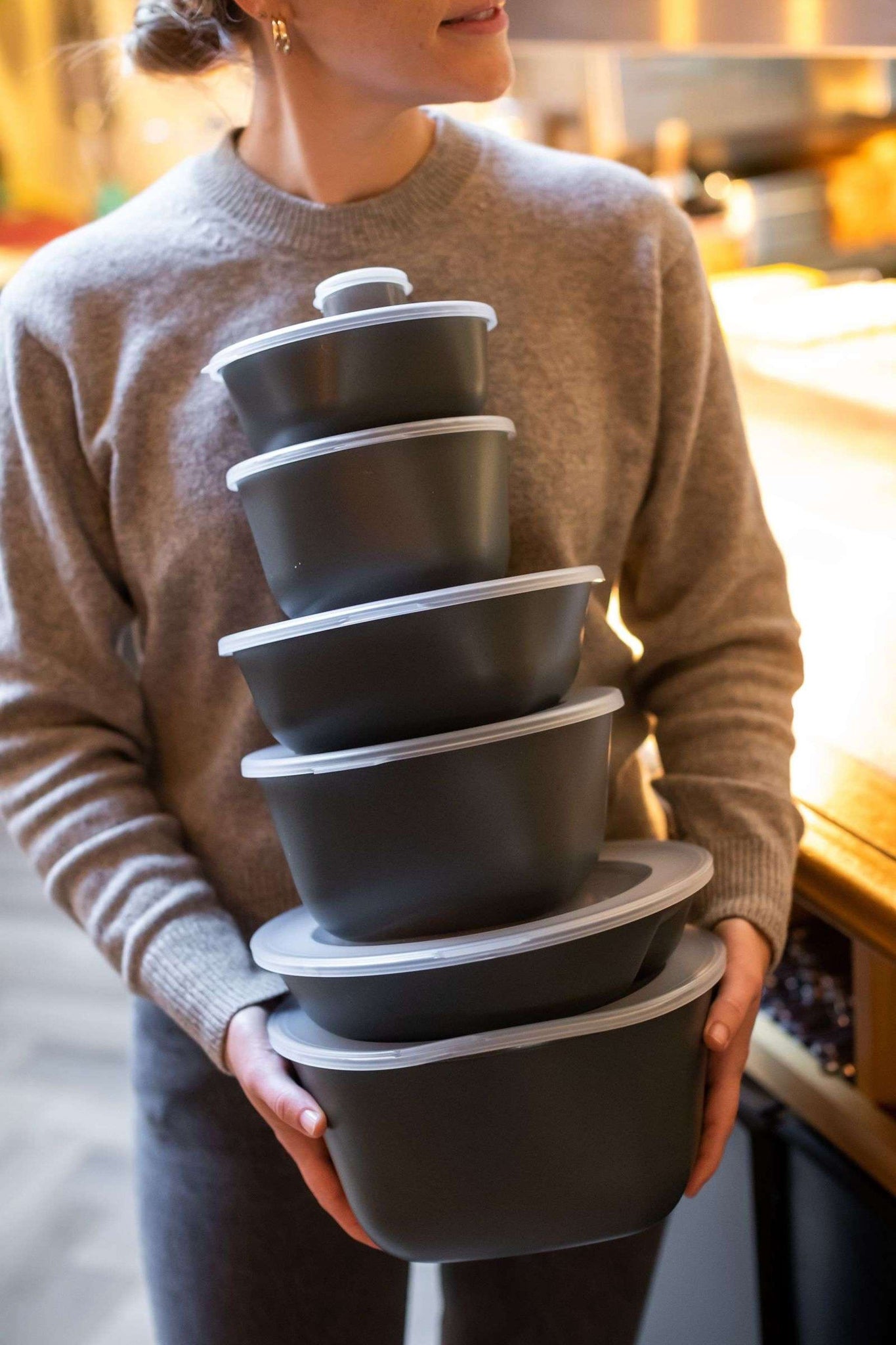 Vershoudkom met Deksel 1,3 L (Set van 6) - Handig Voor Bewaren en Meenemen