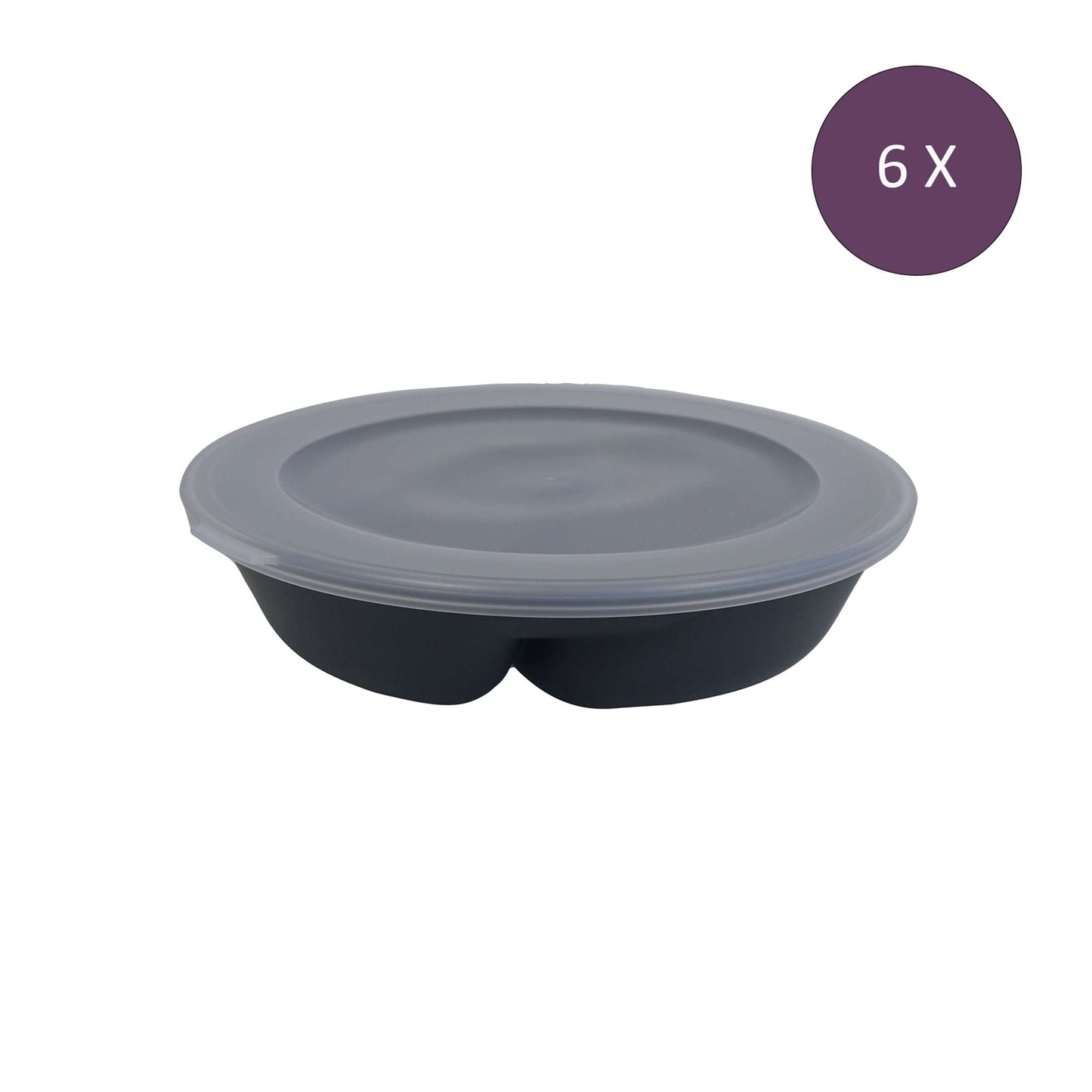 Meal Prep Bakjes met Vakjes en Deksel 1,5 L (Set van 6) - Slim Gescheiden Bewaren